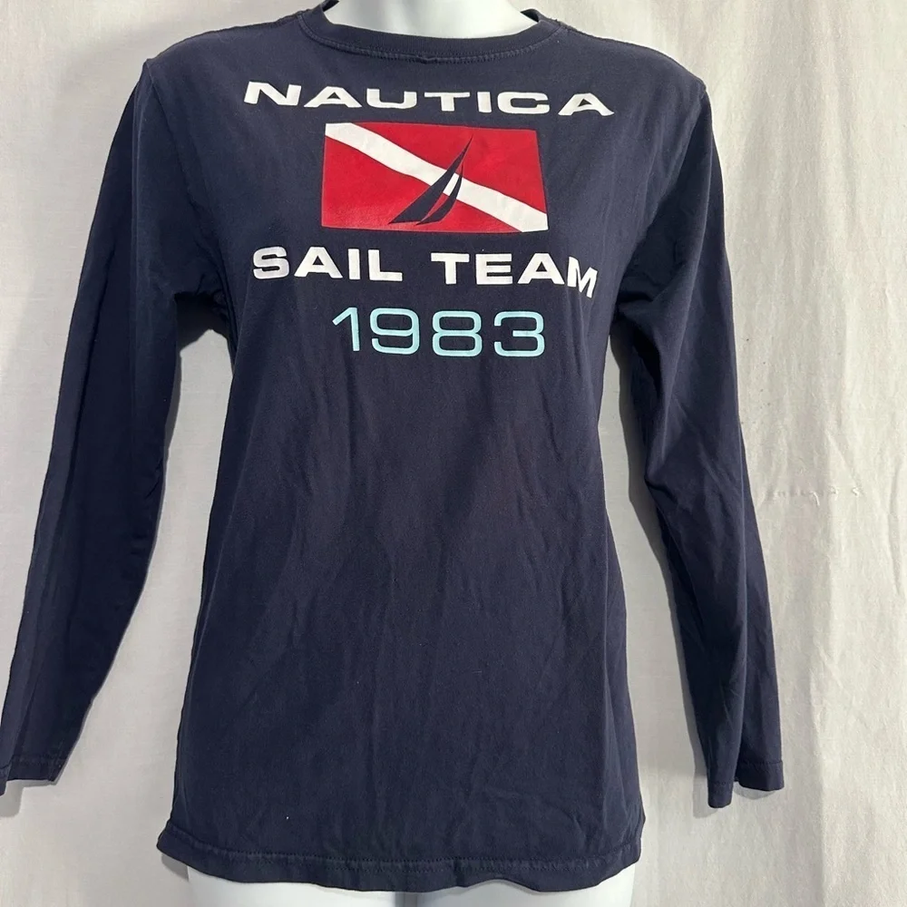 Nautica Sail Team 1983 Long Sleeve Shirt Kids Large